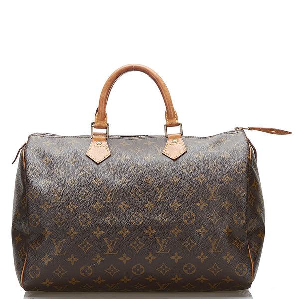 ルイ ヴィトン モノグラム スピーディ35 ハンドバッグ M41524 ブラウン PVC レザー レディース LOUIS VUITTON 【中古】