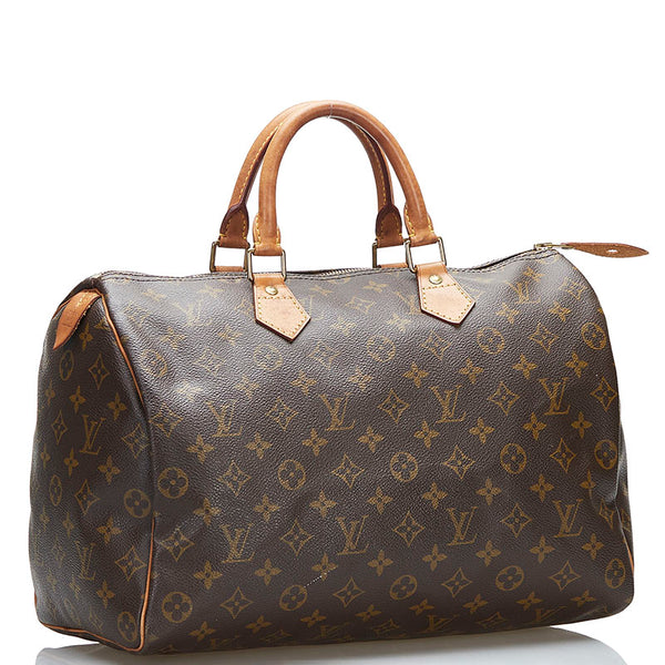 ルイ ヴィトン モノグラム スピーディ35 ハンドバッグ M41524 ブラウン PVC レザー レディース LOUIS VUITTON 【中古】