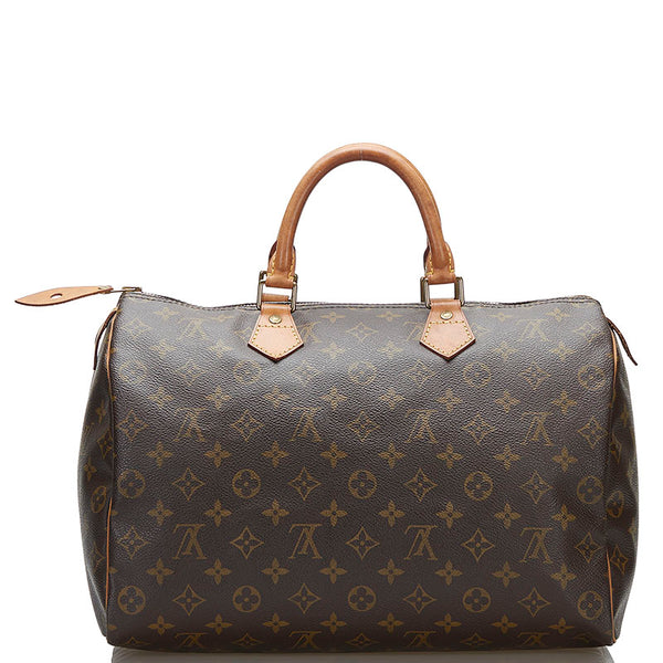 ルイ ヴィトン モノグラム スピーディ35 ハンドバッグ M41524 ブラウン PVC レザー レディース LOUIS VUITTON 【中古】