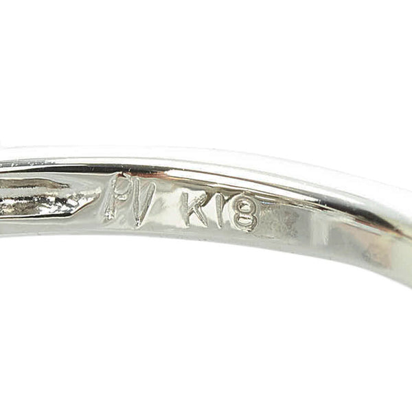ポンテヴェキオ K18WG ホワイトゴールド ダイヤ0.12ct フラワー リング 指輪 レディース Ponte Vecchio 9号 【中古】
