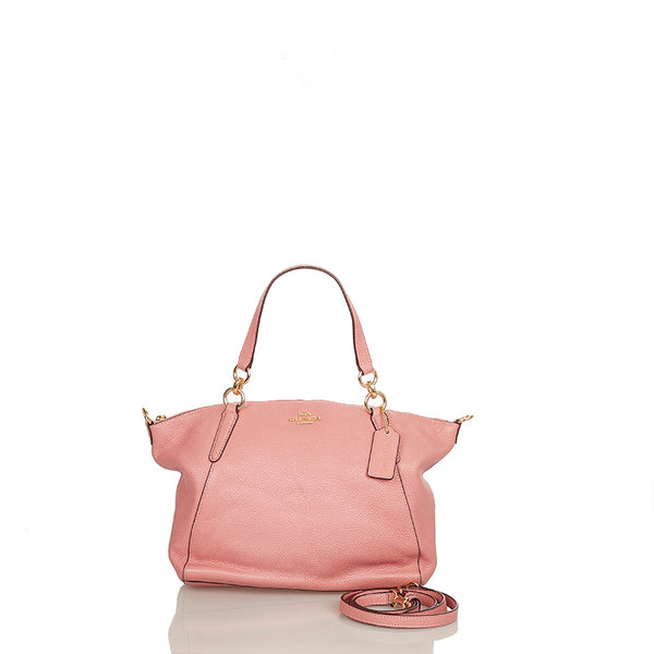 コーチ ウィズフローラル ショルダーバッグ F31077 ピンク レザー レディース COACH 【中古】