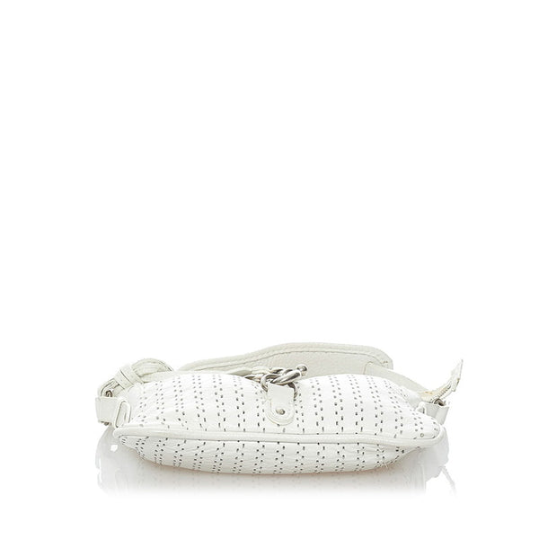 クロエ パンチング ショルダーバッグ ホワイト レザー レディース Chloe 【中古】