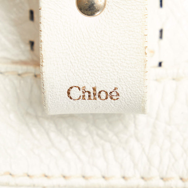 クロエ パンチング ショルダーバッグ ホワイト レザー レディース Chloe 【中古】