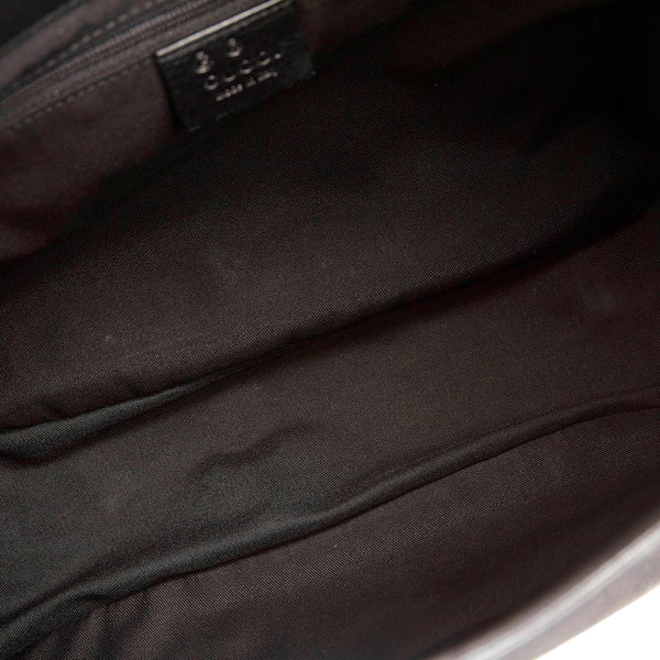 グッチ GGキャンバス ワンショルダーバッグ 143746 ブラック キャンバス レザー レディース GUCCI 【中古】