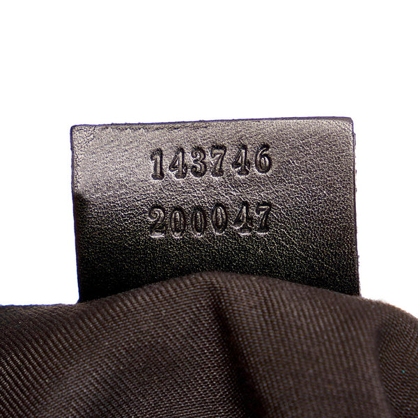 グッチ GGキャンバス ワンショルダーバッグ 143746 ブラック キャンバス レザー レディース GUCCI 【中古】