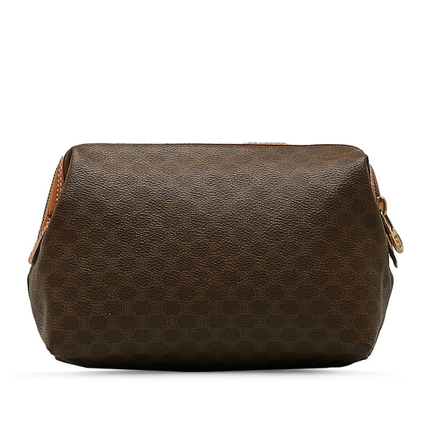 セリーヌ マカダム クラッチバッグ ポーチ ブラウン PVC レディース CELINE 【中古】