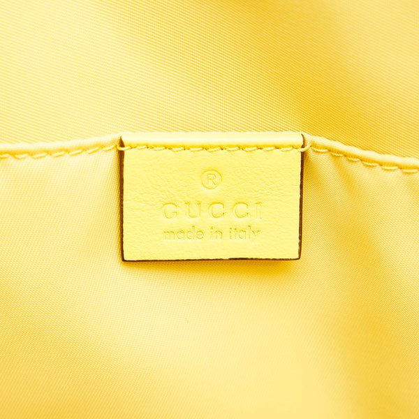 グッチ ヒグチユウコ 日本限定 チルドレンズ トートバッグ 605614 ホワイト イエロー キャンバス エナメル レディース GUCCI 【中古】