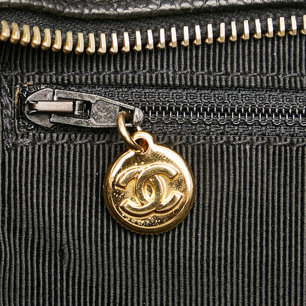 シャネル ココマーク チェーン トートバッグ ショルダーバッグ ブラック キャビアスキン レディース CHANEL 【中古】