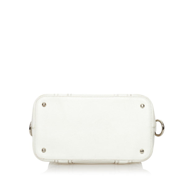 エム シー エム スタッズ ハンドバッグ ホワイト レザー レディース MCM 【中古】