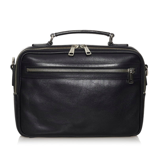 ドルチェアンドガッバーナ ブラック レザー ハンドバッグ メンズ DOLCE&GABBANA 【中古】