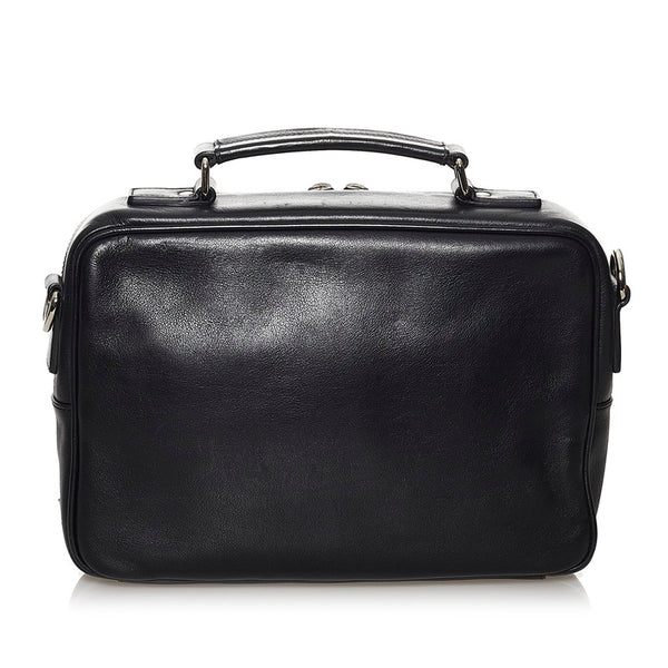 ドルチェアンドガッバーナ ブラック レザー ハンドバッグ メンズ DOLCE&GABBANA 【中古】