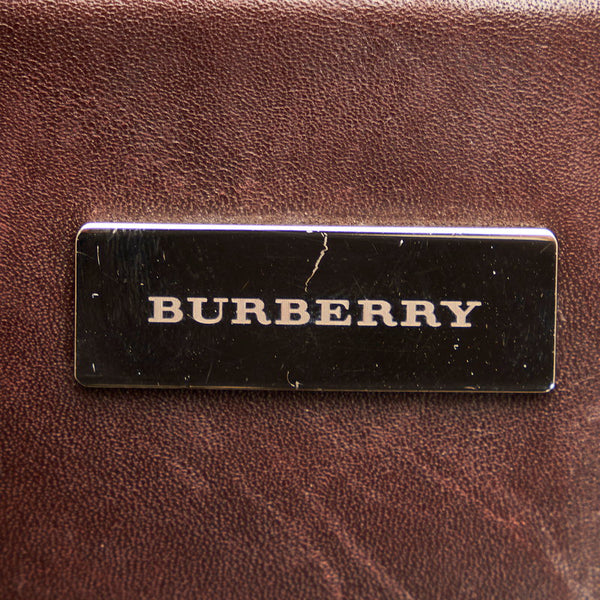 バーバリー ノバチェック 斜め掛け ショルダーバッグ ベージュ ブラック キャンバス レザー レディース BURBERRY 【中古】