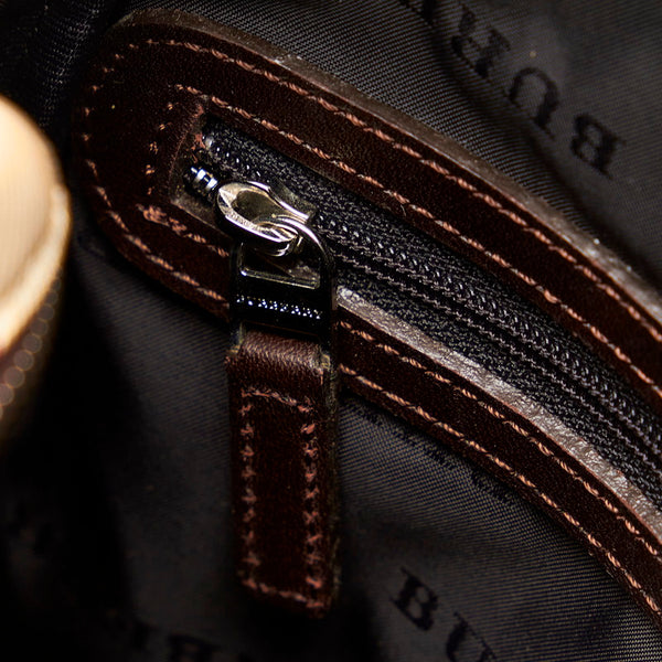 バーバリー ノバチェック 斜め掛け ショルダーバッグ ベージュ ブラック キャンバス レザー レディース BURBERRY 【中古】