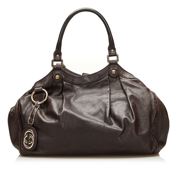 グッチ スーキー ハンドバッグ 211944 ブラウン レザー レディース GUCCI 【中古】