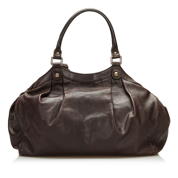 グッチ スーキー ハンドバッグ 211944 ブラウン レザー レディース GUCCI 【中古】