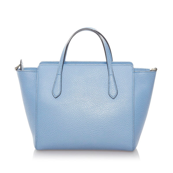 グッチ スイング ハンドバッグ ショルダーバッグ 2WAY 368827 水色 レザー レディース GUCCI 【中古】