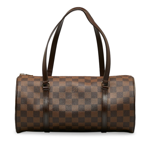 ルイ ヴィトン ダミエ パピヨン30 ハンドバッグ N51303 ブラウン PVC レザー レディース LOUIS VUITTON 【中古】