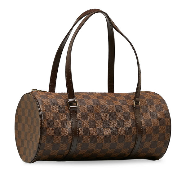 ルイ ヴィトン ダミエ パピヨン30 ハンドバッグ N51303 ブラウン PVC レザー レディース LOUIS VUITTON 【中古】