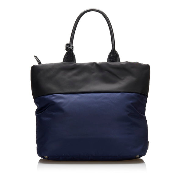プラダ テスート  ハンドバッグ ショルダーバッグ 2WAY ネイビー ブラック ナイロン レザー レディース PRADA 【中古】