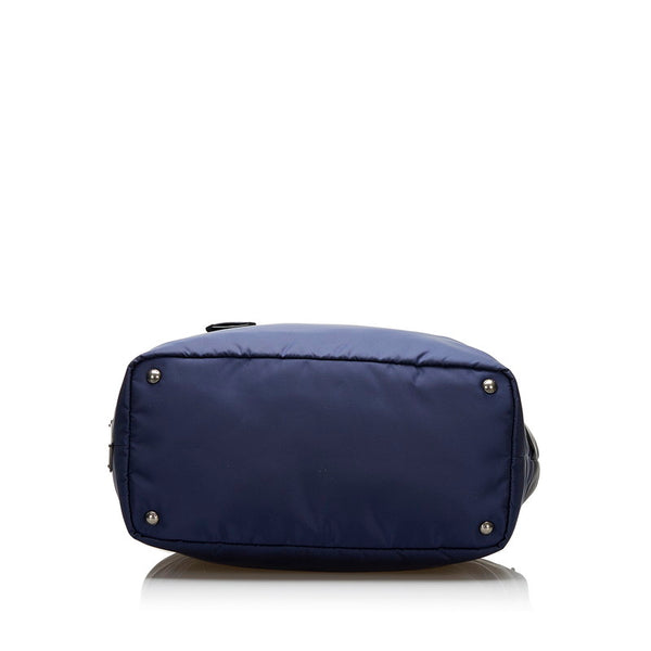 プラダ テスート  ハンドバッグ ショルダーバッグ 2WAY ネイビー ブラック ナイロン レザー レディース PRADA 【中古】