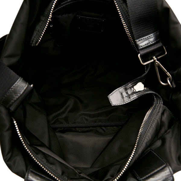 プラダ テスート  ハンドバッグ ショルダーバッグ 2WAY ネイビー ブラック ナイロン レザー レディース PRADA 【中古】