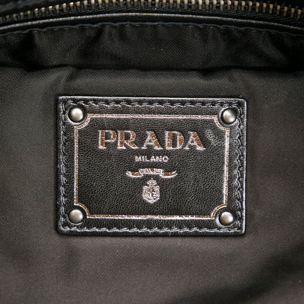 プラダ テスート  ハンドバッグ ショルダーバッグ 2WAY ネイビー ブラック ナイロン レザー レディース PRADA 【中古】