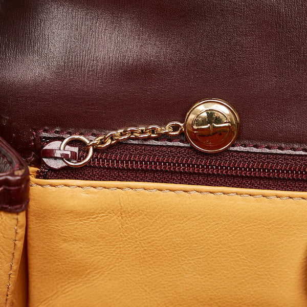 グッチ バンブー ハングバッグ ショルダーバッグ 2WAY 000 1364 ワインレッド ブラウン レザー レディース GUCCI 【中古】