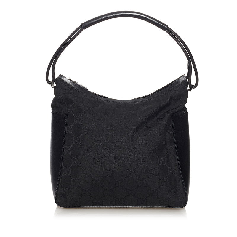 グッチ GGナイロン ワンショルダーバッグ 001 3766 ブラック ナイロン レザー レディース GUCCI 【中古】