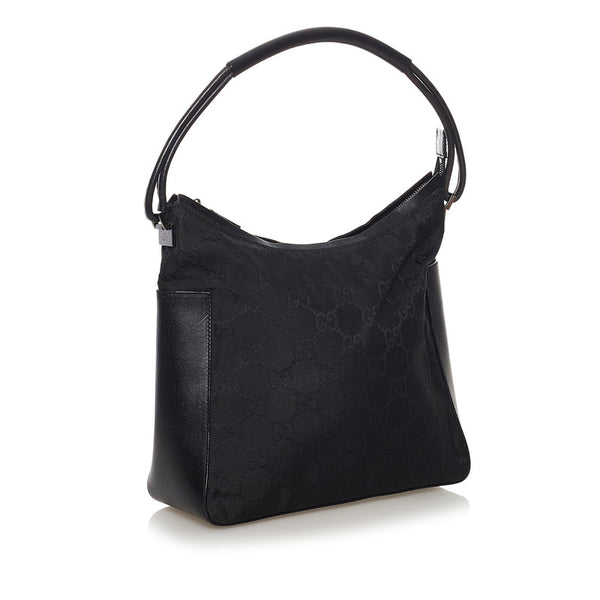 グッチ GGナイロン ワンショルダーバッグ 001 3766 ブラック ナイロン レザー レディース GUCCI 【中古】