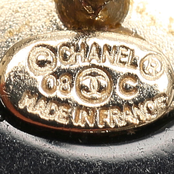 シャネル ココマーク ラインストーン ラウンド ピアス ブラック ライトブルー プラスチック レディース CHANEL 【中古】