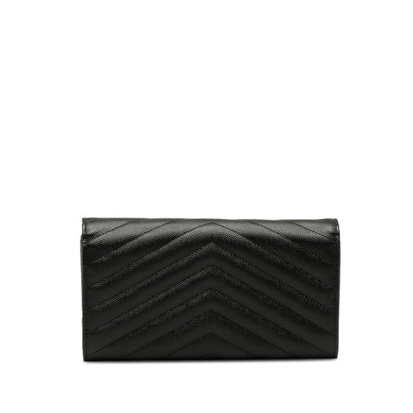 サンローラン モノグラム カサンドラ ロングウォレット 長財布 GBL372264 ブラック ゴールド レザー レディース SAINT LAURENT 【中古】