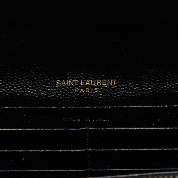サンローラン モノグラム カサンドラ ロングウォレット 長財布 GBL372264 ブラック ゴールド レザー レディース SAINT LAURENT 【中古】
