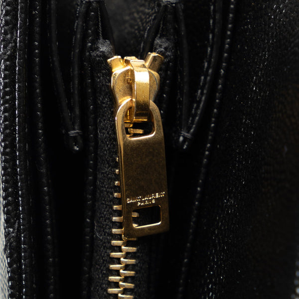 サンローラン モノグラム カサンドラ ロングウォレット 長財布 GBL372264 ブラック ゴールド レザー レディース SAINT LAURENT 【中古】