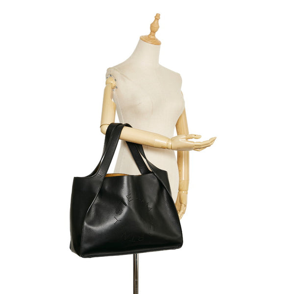ステラマッカートニー パンチングロゴ トートバッグ ハンドバッグ 502793 ブラック ポリエステル レディース Stella McCartney 【中古】