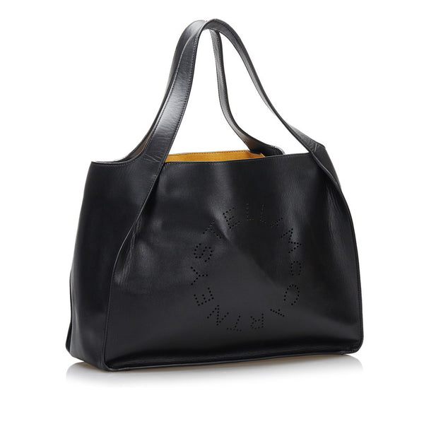 ステラマッカートニー パンチングロゴ トートバッグ ハンドバッグ 502793 ブラック ポリエステル レディース Stella McCartney 【中古】