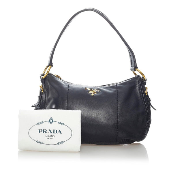 プラダ ワンショルダーバッグ ブラック レザー レディース PRADA 【中古】
