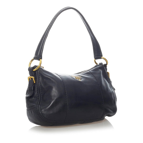 プラダ ワンショルダーバッグ ブラック レザー レディース PRADA 【中古】