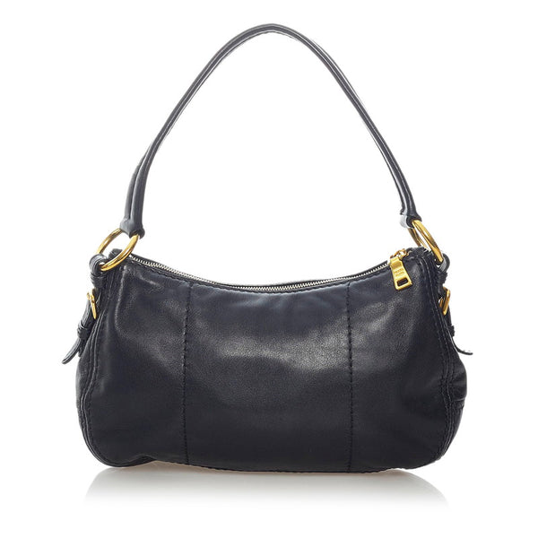 プラダ ワンショルダーバッグ ブラック レザー レディース PRADA 【中古】