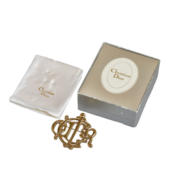 ディオール ヴィンテージ ロゴ ブローチ ゴールド メッキ レディース Dior 【中古】