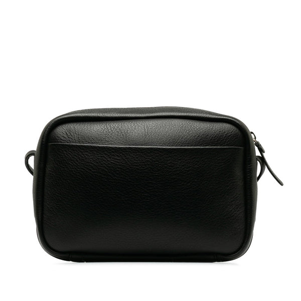 バレンシアガ ロゴ エブリデイ カメラバッグ 斜め掛け ショルダーバッグ 489812 ブラック レザー レディース BALENCIAGA 【中古】