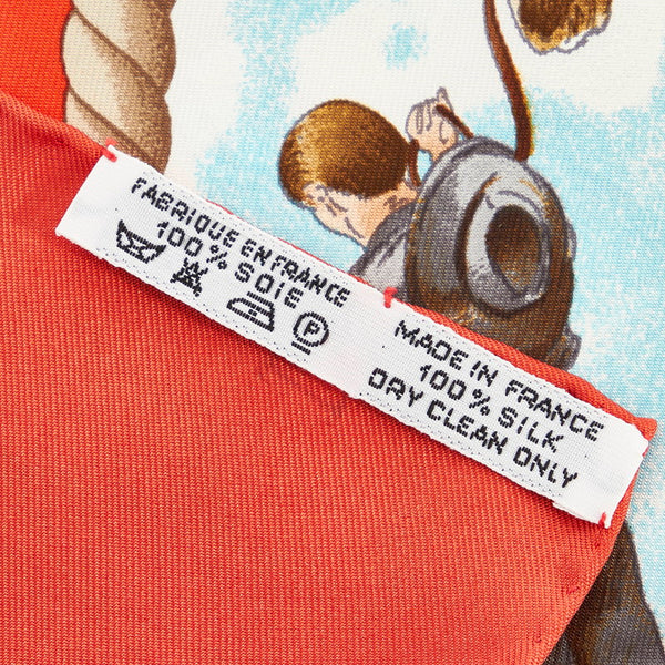 エルメス カレ90 Auteuil en Mai オートゥイユの5月 スカーフ レッド マルチカラー シルク レディース HERMES 【中古】
