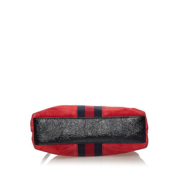 グッチ オフィディア 斜め掛け ショルダーバッグ 499621 レッド ブラック スウェード レザー レディース GUCCI 【中古】