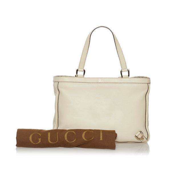 グッチ ハンドバッグ トートバッグ 170004 ホワイト レザー レディース GUCCI 【中古】
