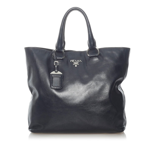 プラダ トートバッグ ショルダーバッグ 2WAY ブラック レザー メンズ PRADA 【中古】