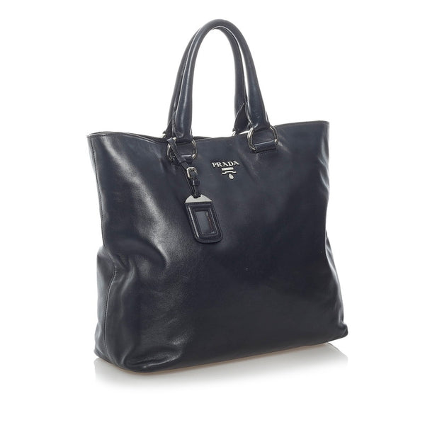 プラダ トートバッグ ショルダーバッグ 2WAY ブラック レザー メンズ PRADA 【中古】