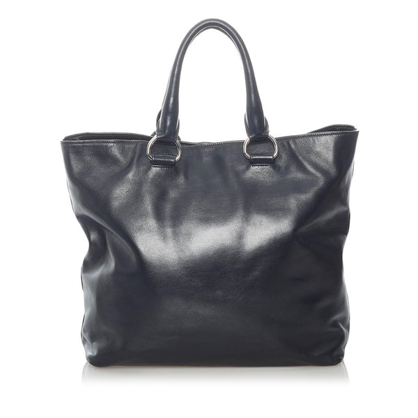 プラダ トートバッグ ショルダーバッグ 2WAY ブラック レザー メンズ PRADA 【中古】