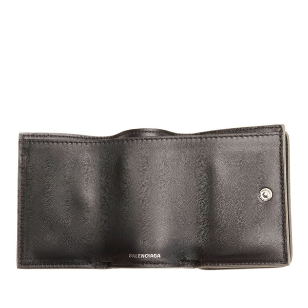 バレンシアガ エブリデイ 三つ折り財布 551921 シルバー ラメ レザー レディース BALENCIAGA 【中古】