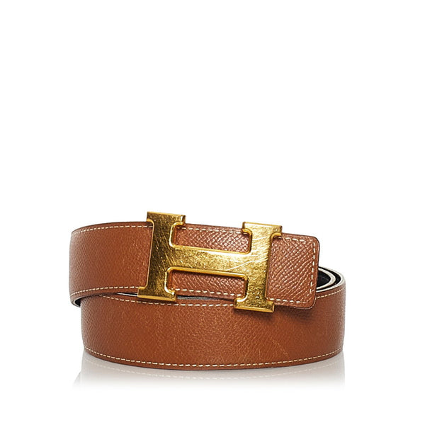 エルメス リバーシブル ブラウン ブラック レザー ベルト レディース HERMES □A刻印 【中古】