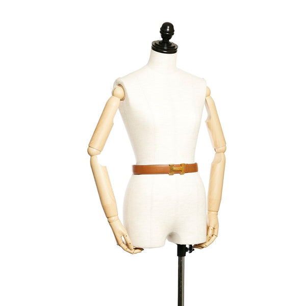 エルメス リバーシブル ブラウン ブラック レザー ベルト レディース HERMES □A刻印 【中古】