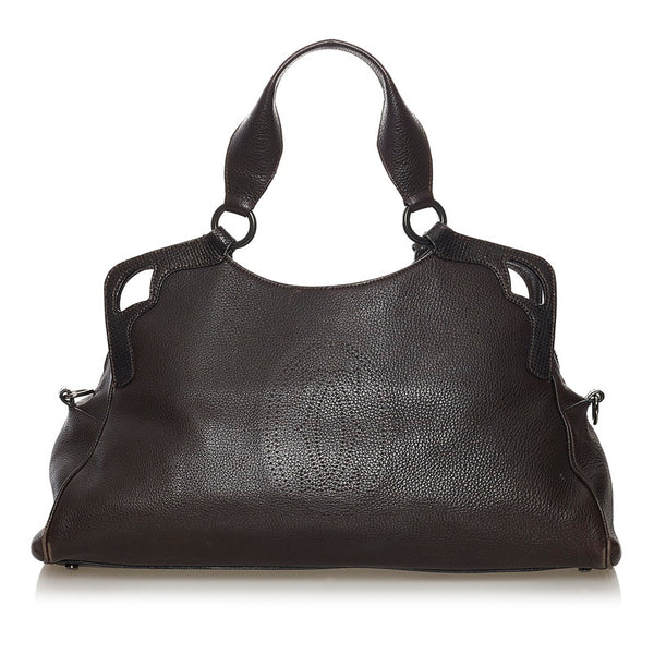 カルティエ マルチェロ ハンドバッグ ショルダーバッグ 2WAY ブラウン レザー レディース CARTIER 【中古】